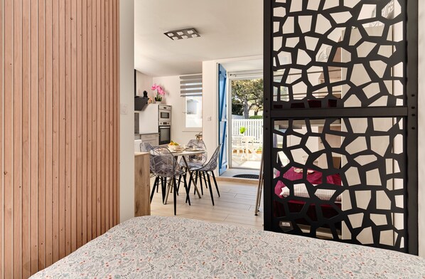 1 bedroom, iron/ironing board, travel crib, free WiFi