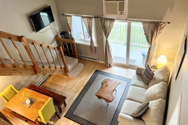 Our cozy living room view from the Loft