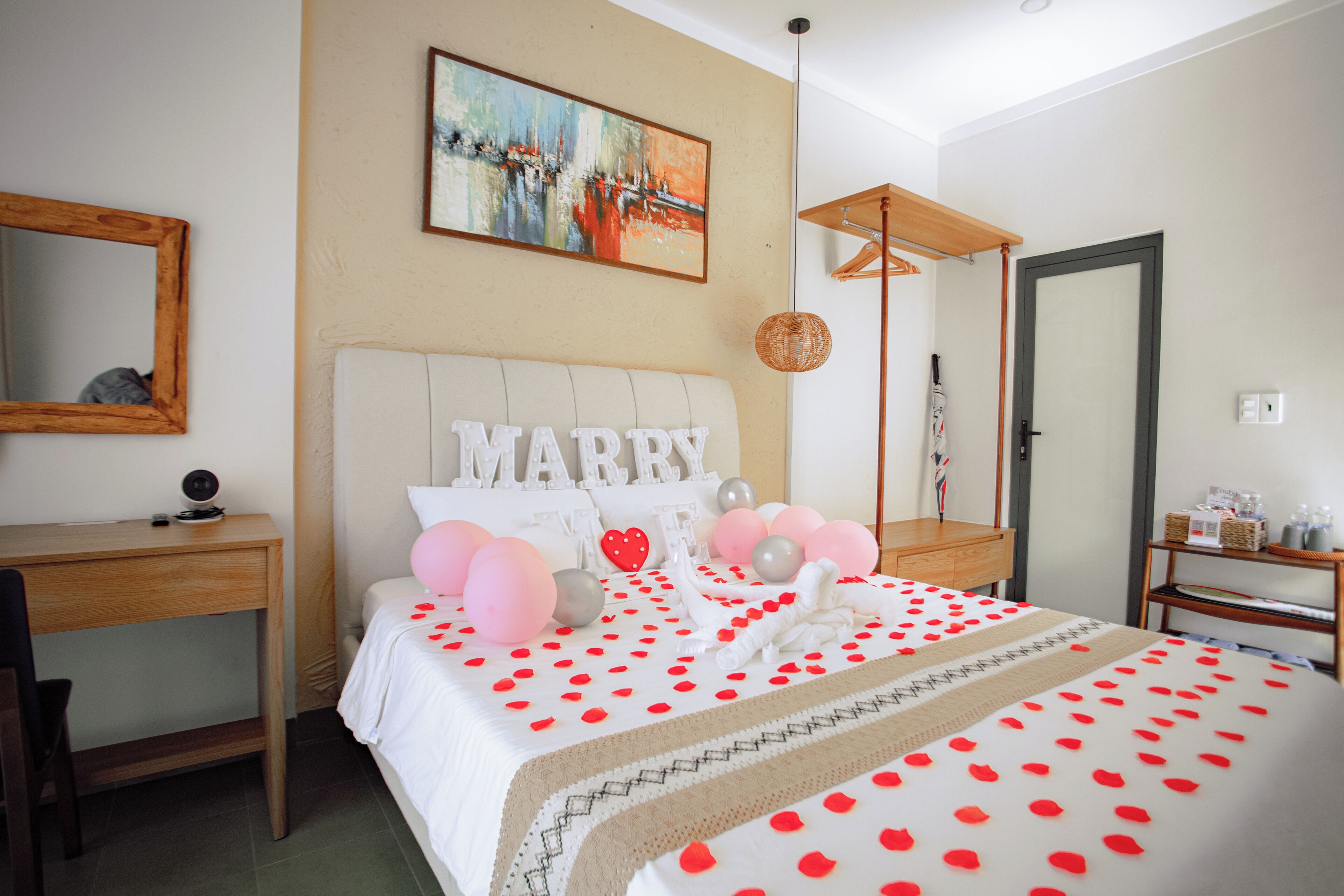Luxury Studio Suite, Pool View | In-room safe, desk, laptop workspace, blackout curtains