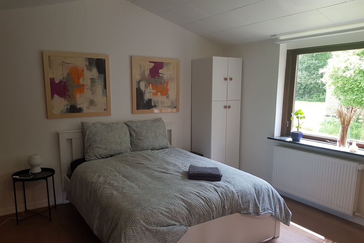 Down comforters, blackout drapes, soundproofing, iron/ironing board