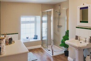Hair dryer, towels, toilet paper