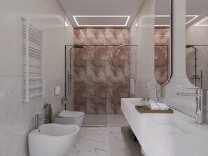 ห้องลักซ์ชัวรี่สวีท, วิวเมือง | ห้องน้ำ | ฝักบัว, ไดร์เป่าผม, รองเท้าสวมภายในห้อง, ผ้าเช็ดตัว