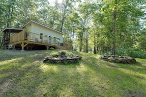 Exterior - Private Dock & Deck: Tranquil Dam Pond Cottage! (Augusta)