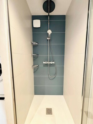 Shower, hair dryer
