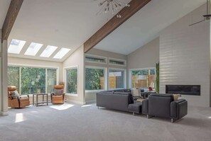 TV, fireplace, offices