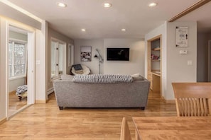 TV, fireplace, offices