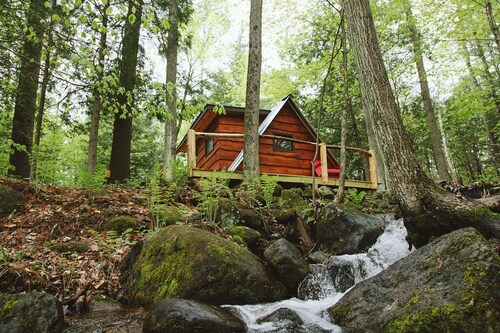 Whiteface Camp with Hot Tub, Private Creek and A-Frame