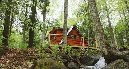 Whiteface Camp with Hot Tub, Private Creek and A-Frame