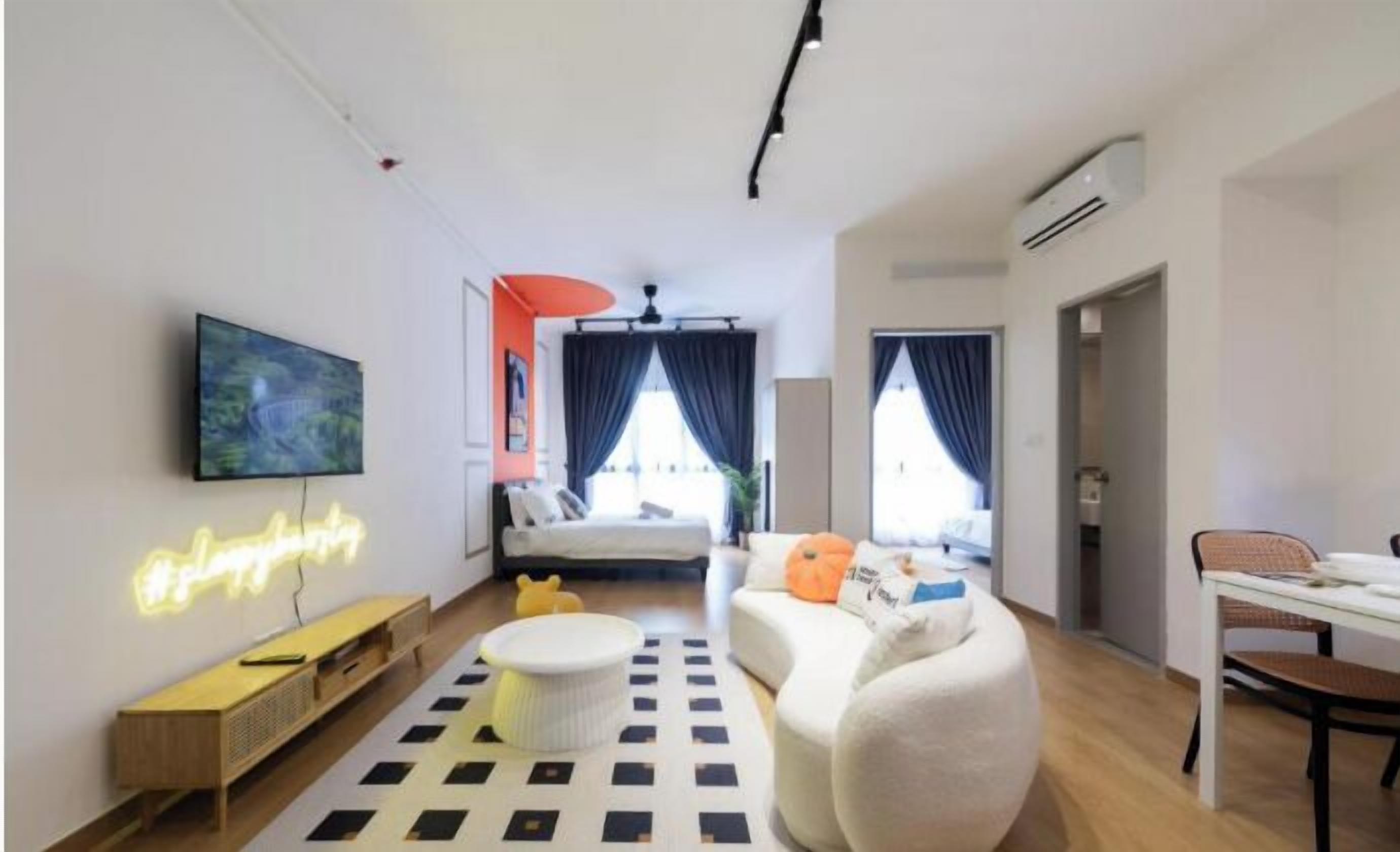 Deluxe Apartment, 1 Bedroom | Living area | LED TV