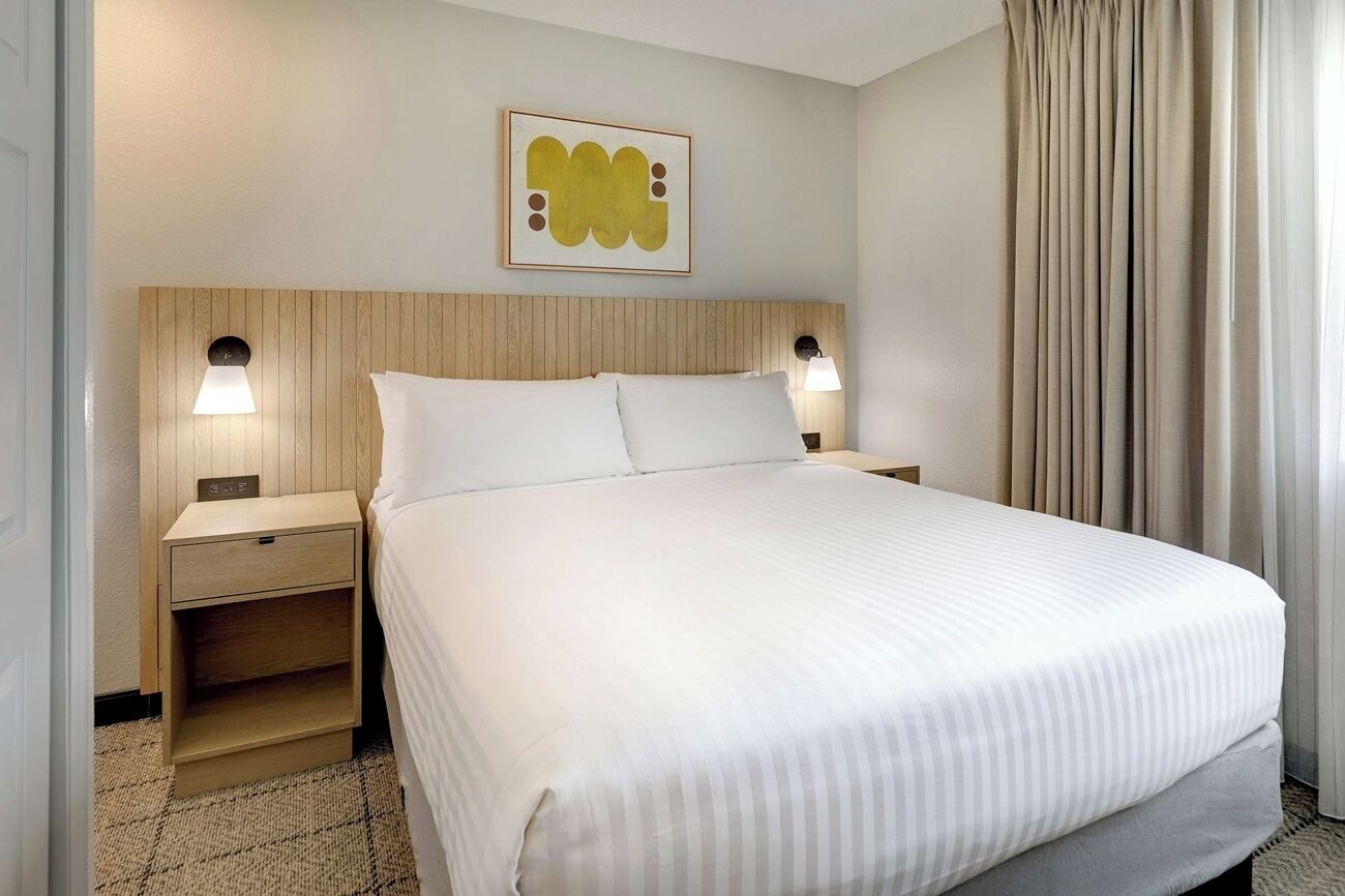 Unwind in crisp linens for a perfectly restful night’s sleep.