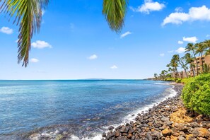 Chaises longues, serviettes de plage