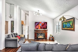 Televisión, chimenea