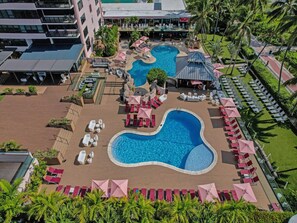 Een verwarmd zwembad