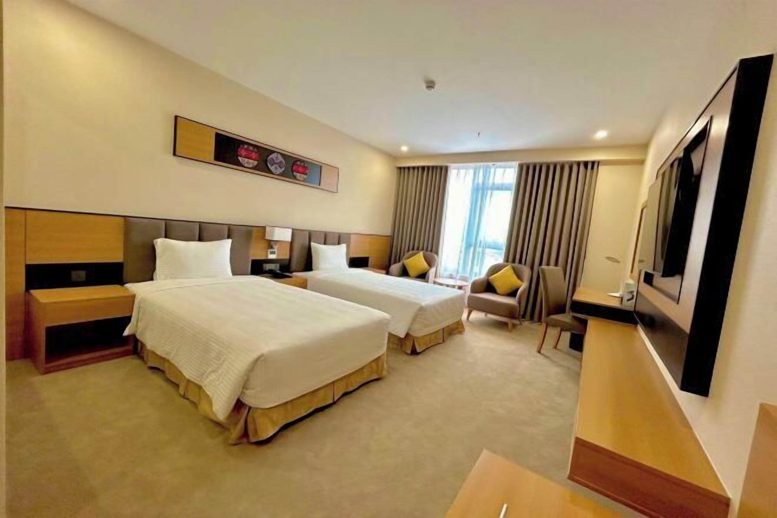 Verduisterende gordijnen, geluiddichte muren, gratis wifi, beddengoed