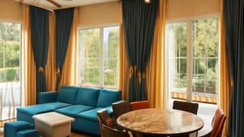 Individually furnished, desk, laptop workspace, blackout curtains