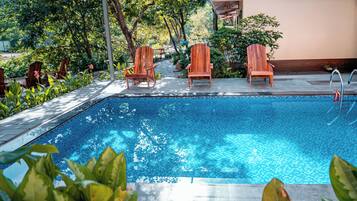 Standard Double or Twin Room, Terrace, Pool View | View from room