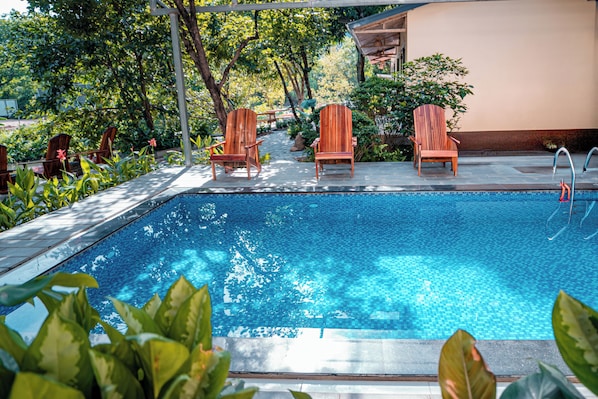 Standard Double or Twin Room, Terrace, Pool View | View from room