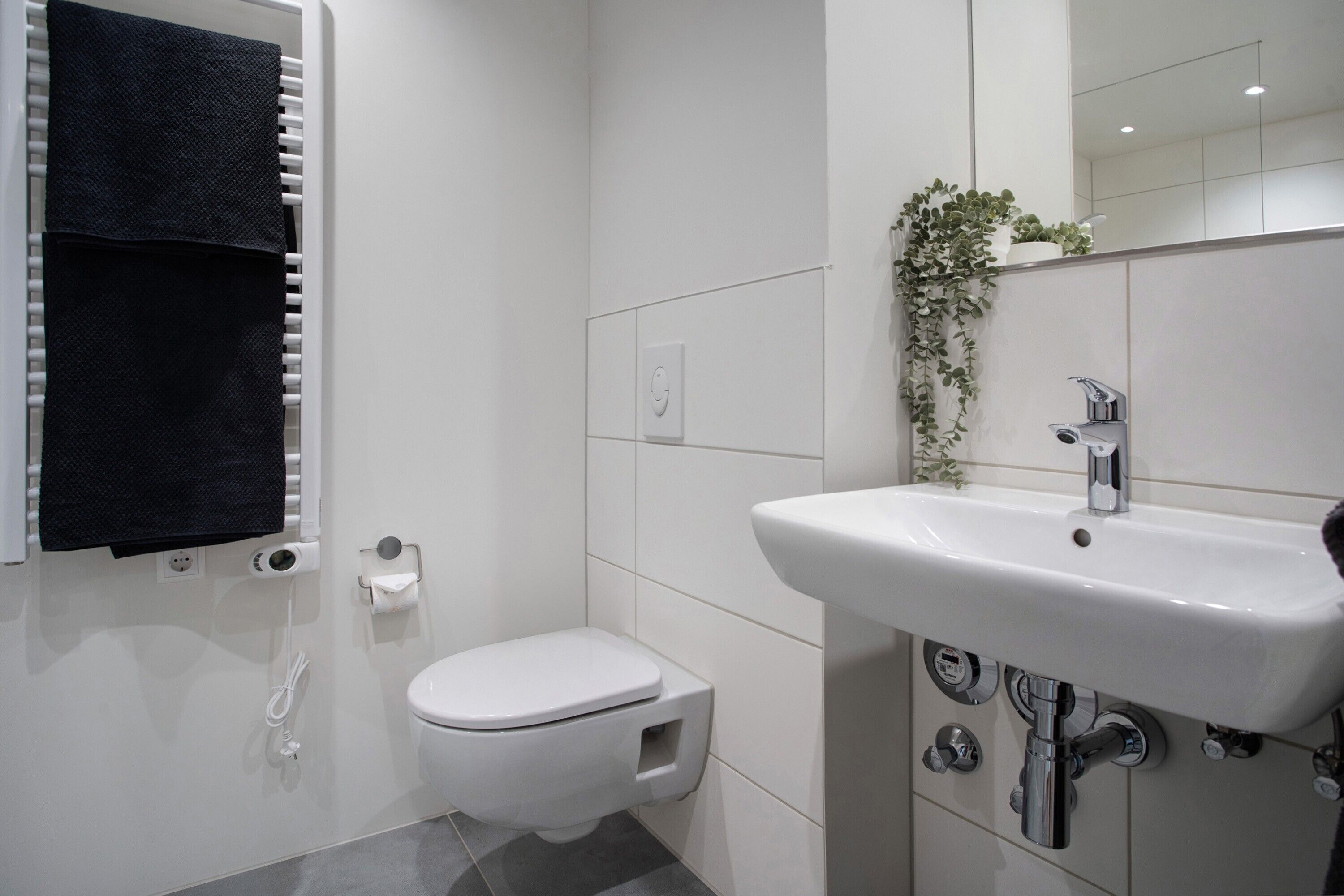 Een douche, een haardroger, handdoeken