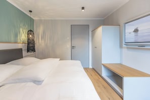 1 室のベッドルーム、旅行用ベビーベッド、WiFi (無料)、ベッドシーツ