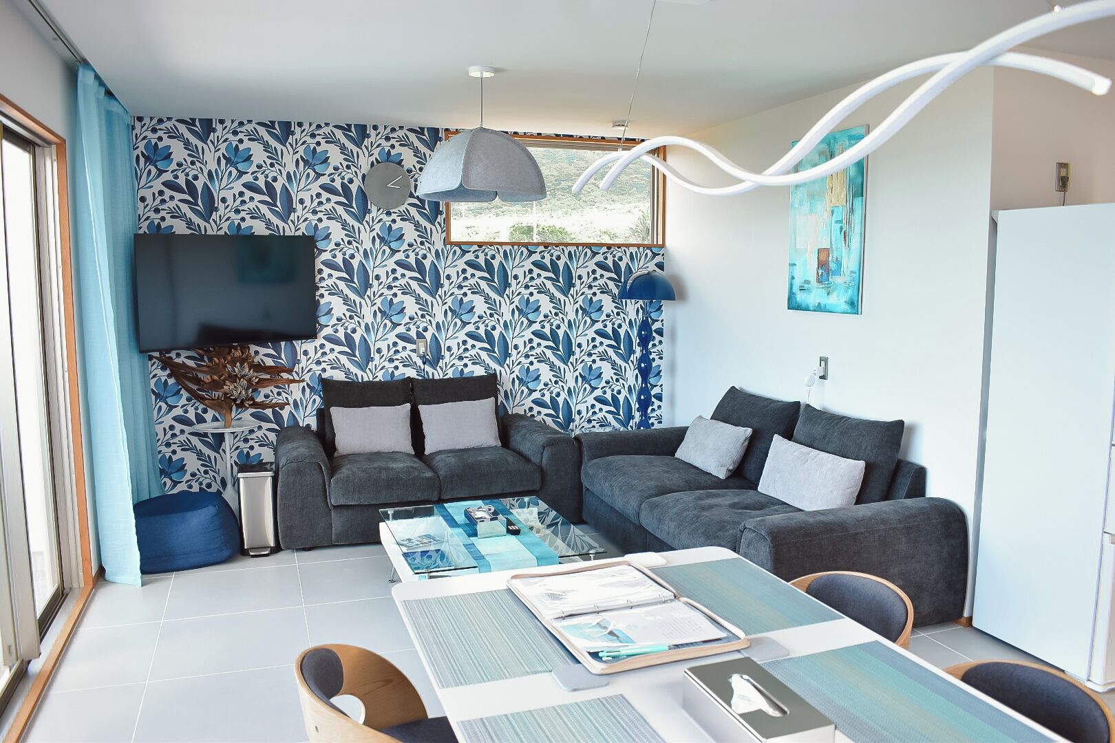 Villa Premier, vista al océano | Área de sala de estar