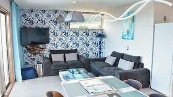 Villa Premier, vista al océano | Área de sala de estar