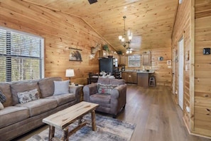 TV, fireplace, video games