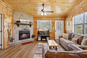 TV, fireplace, video games - A Dream Romance by Beyond Expectations | 1BR Cabin w/ Hot Tub & Fireplace (Sevierville)