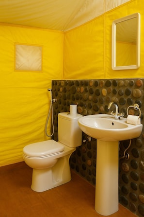 Comfort Double Room, Mountain View | Bathroom | Shower, slippers, towels, soap
