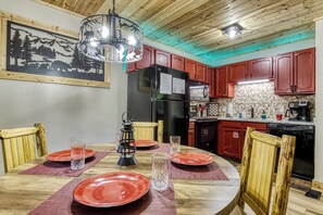 Fridge, microwave, dishwasher, coffee/tea maker