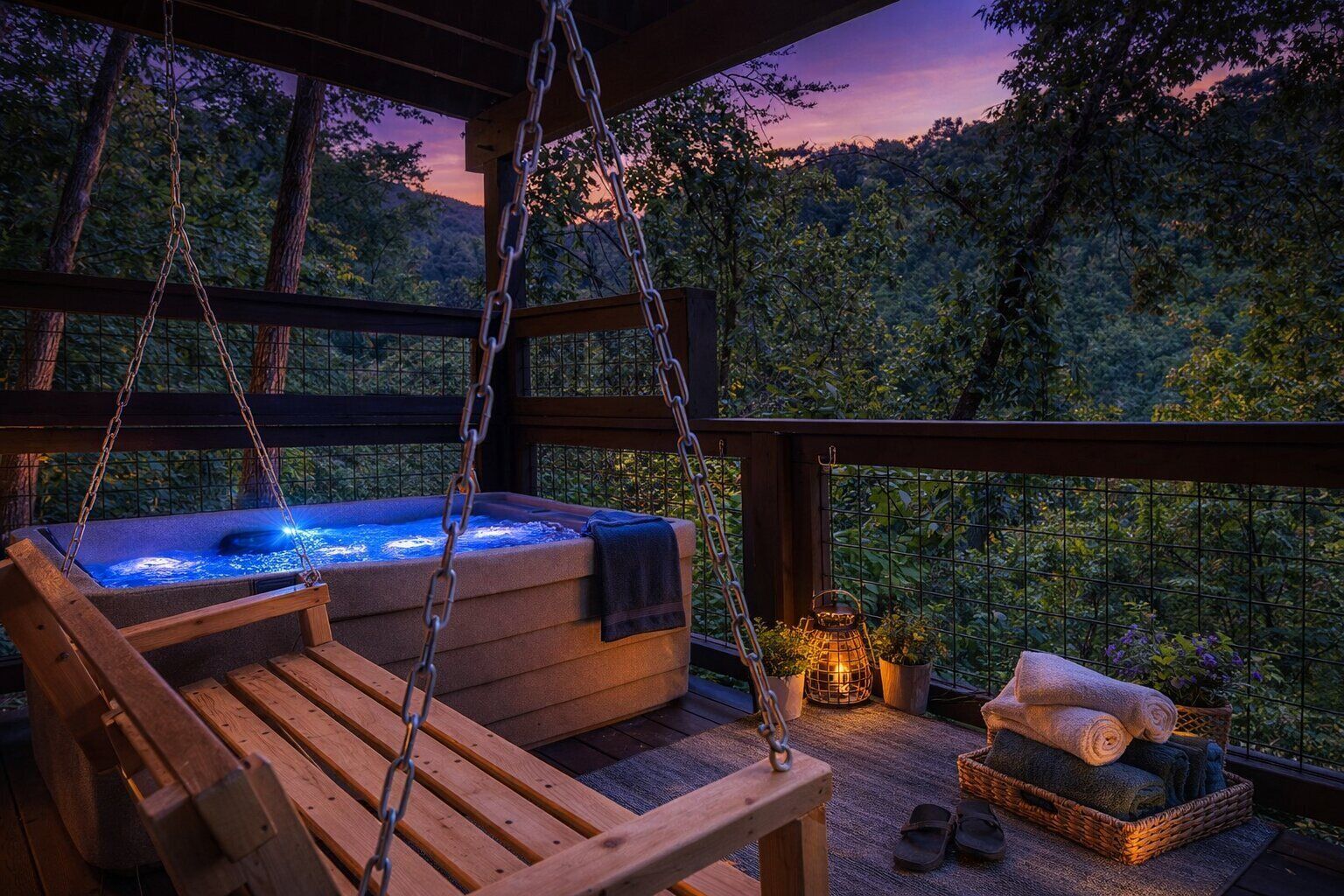 Outdoor spa tub