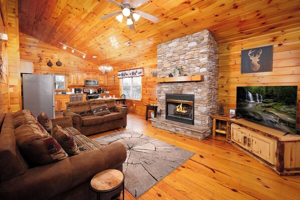 TV connectée, cheminée, jeux vidéo