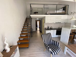 Design Studio Suite, 1 Queen Bed, Non Smoking, Sea View | Living area | 32-inch LED TV with cable channels, Netflix, streaming services - HOUSE 44 Apartments (Kotor)