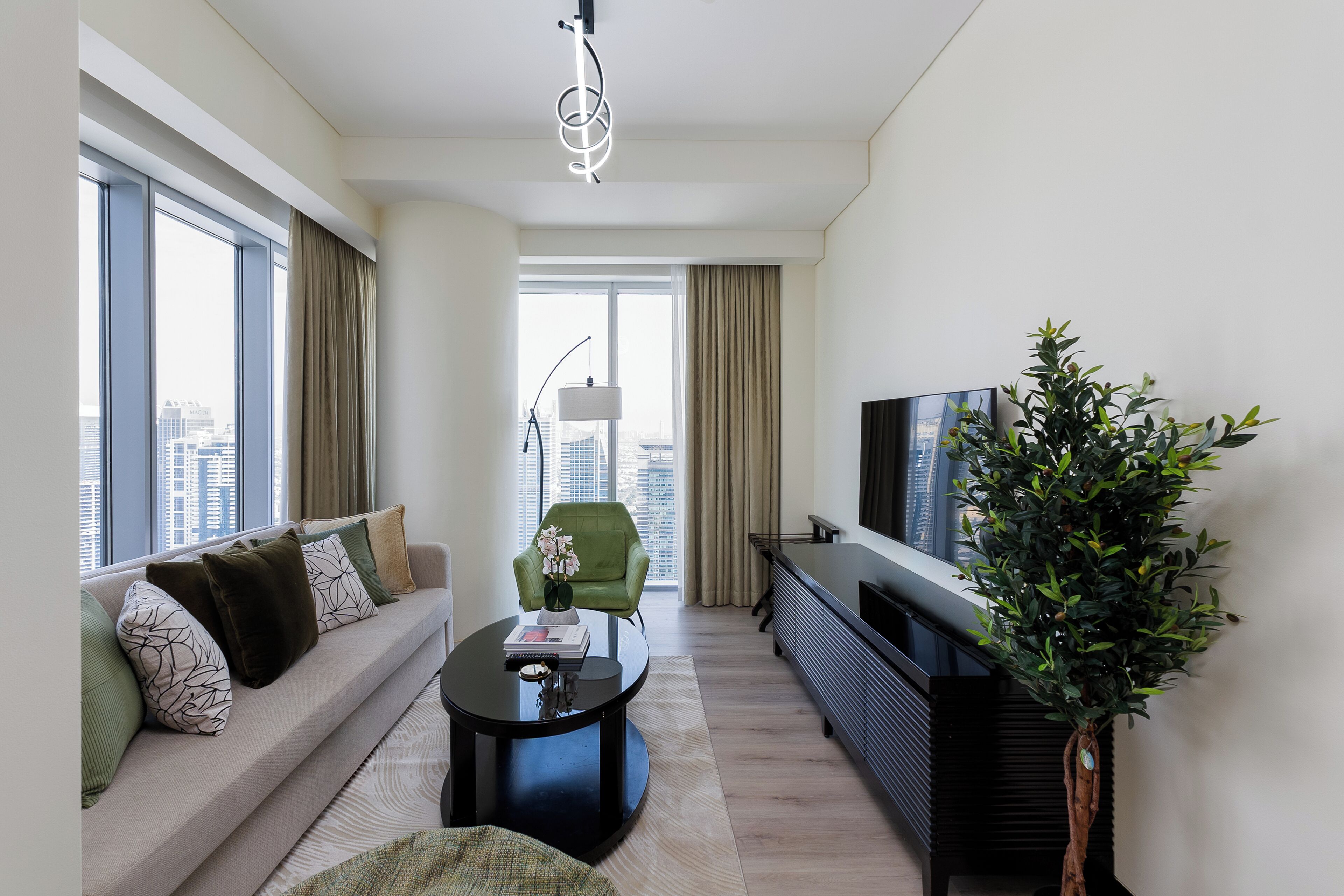 Apartamento Deluxe, 1 habitación, vistas a la ciudad | Zona de estar