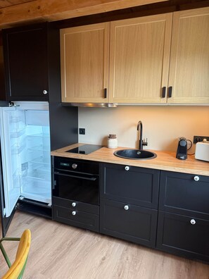Fridge, microwave, oven, stovetop - Savoyard Apartment (Chanaz)