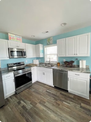 Microwave, oven, stovetop, dishwasher
