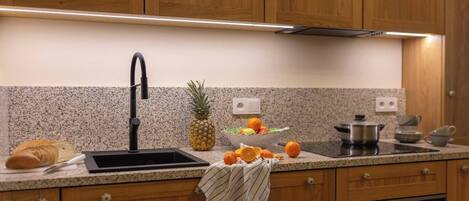 Fridge, microwave, stovetop, dishwasher