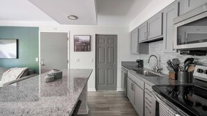 Fridge, dining tables