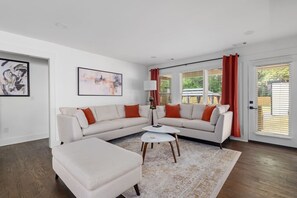 TV, fireplace, video games, table tennis