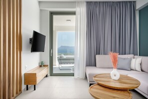 Smart TV, stereo - Luxurious New Villa Sea Breeze with Private Pool, Jacuzzi and Playroom (Gramvousa, Chania)