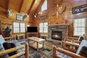 Fireplace, DVD player, table football