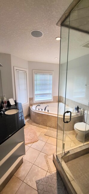 Jetted tub, hair dryer, towels, soap - Central Upscale 4 Storey House (Calgary)
