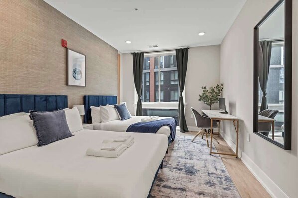 1 室のベッドルーム、デスク、WiFi、ベッドシーツ