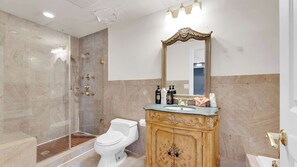 Shower, shampoo