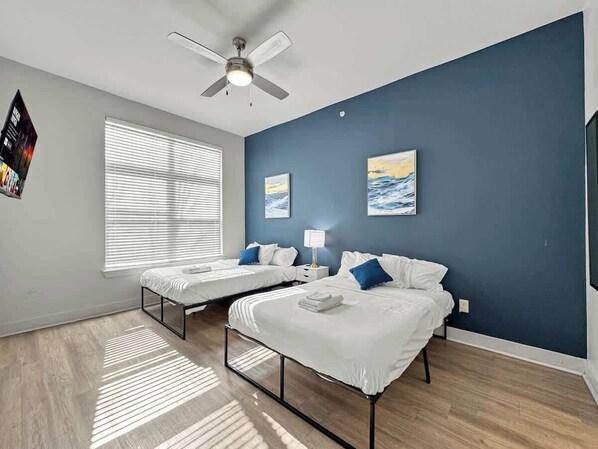 2 bedrooms, iron/ironing board, WiFi, bed sheets