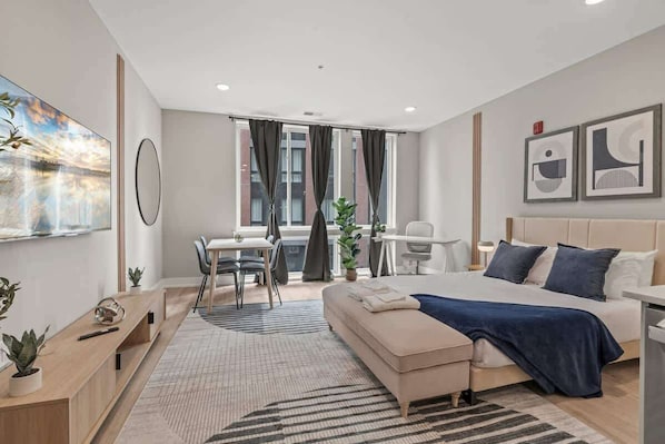 Desk, iron/ironing board, WiFi