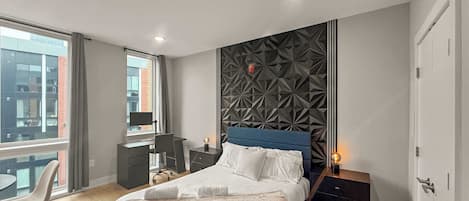 Desk, iron/ironing board, WiFi, bed sheets