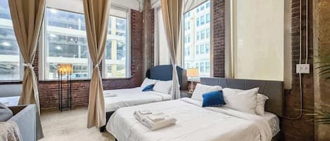 2 chambres, fer et planche à repasser, Wi-Fi, draps fournis