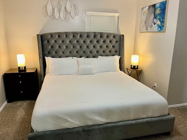 2 bedrooms, desk, iron/ironing board, travel crib