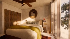 Seprai katun Mesir, seprai premium, minibar, dan brankas