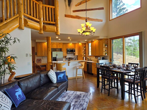 Smart TV, fireplace, DVD player, foosball